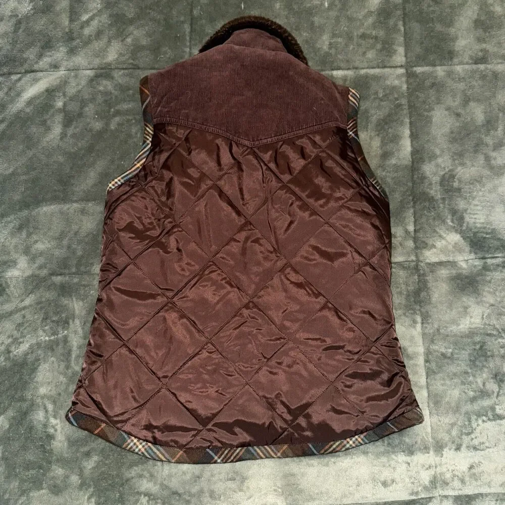 Cabi Puffer Vest Women's Small Brown Lined Quilted Pockets Vintage Boho‎ Cottage